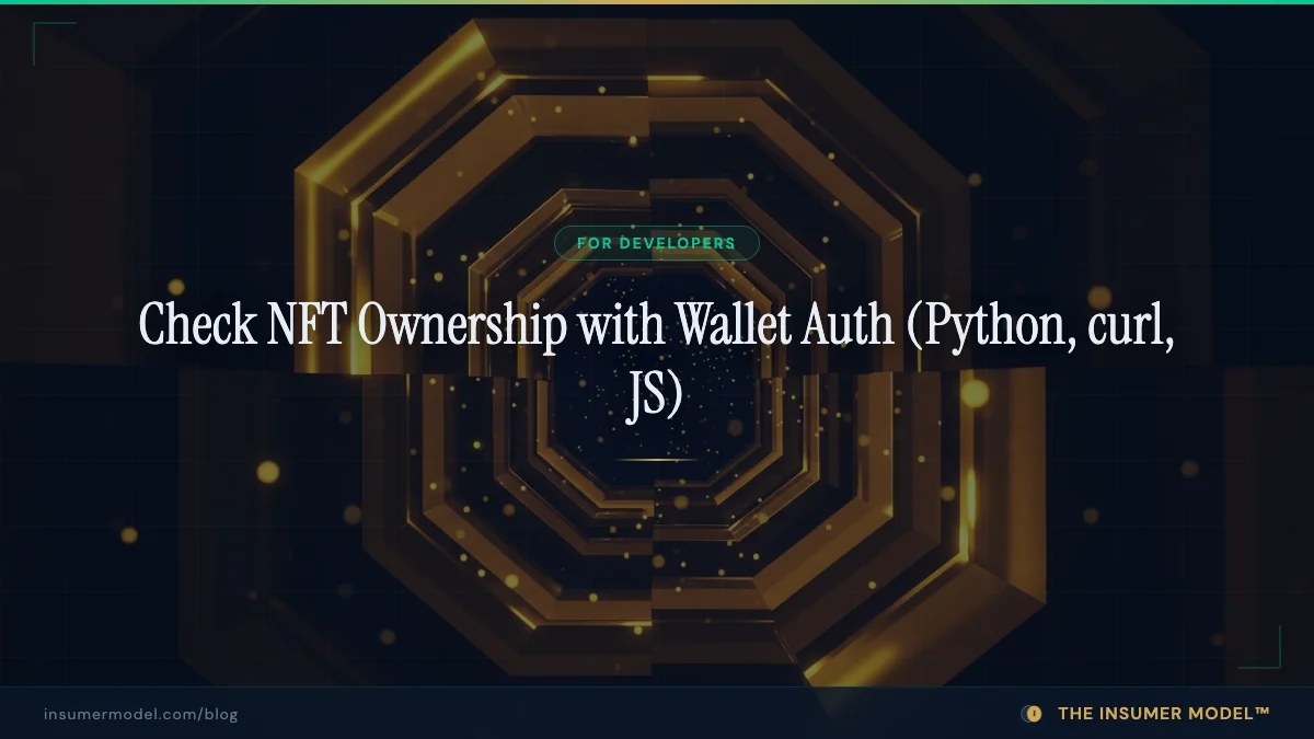 Check NFT Ownership with Wallet Auth (Python, curl, JS)