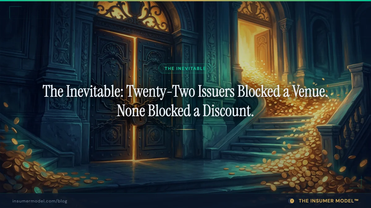 The Inevitable: Twenty-Two Issuers Blocked a Venue. None Blocked a Discount.