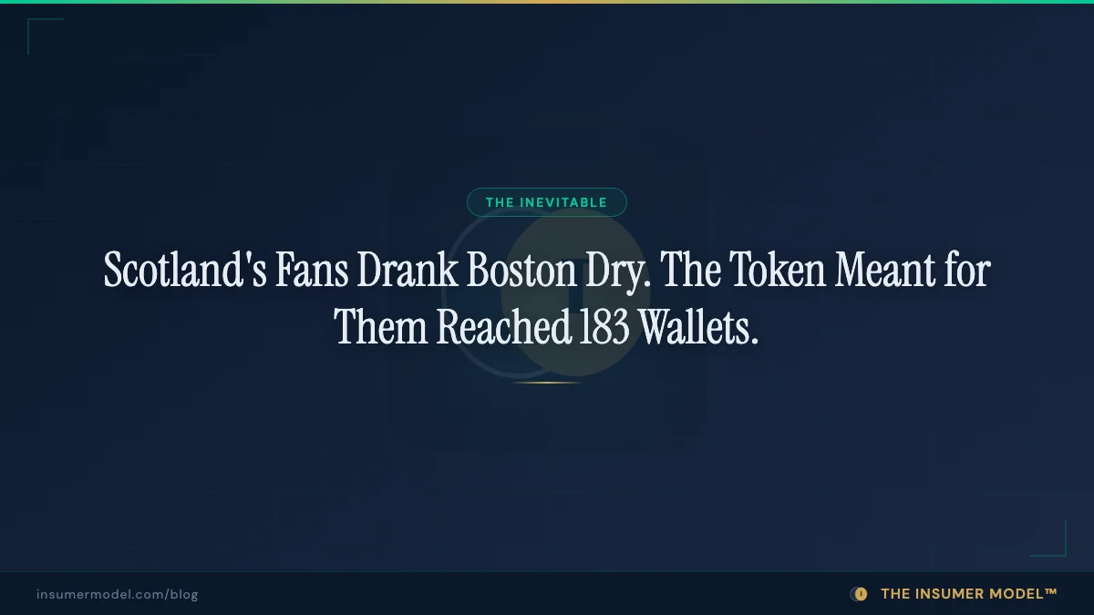 The Inevitable: Scotland's Fans Drank Boston Dry. The Token Meant for Them Reached 183 Wallets.
