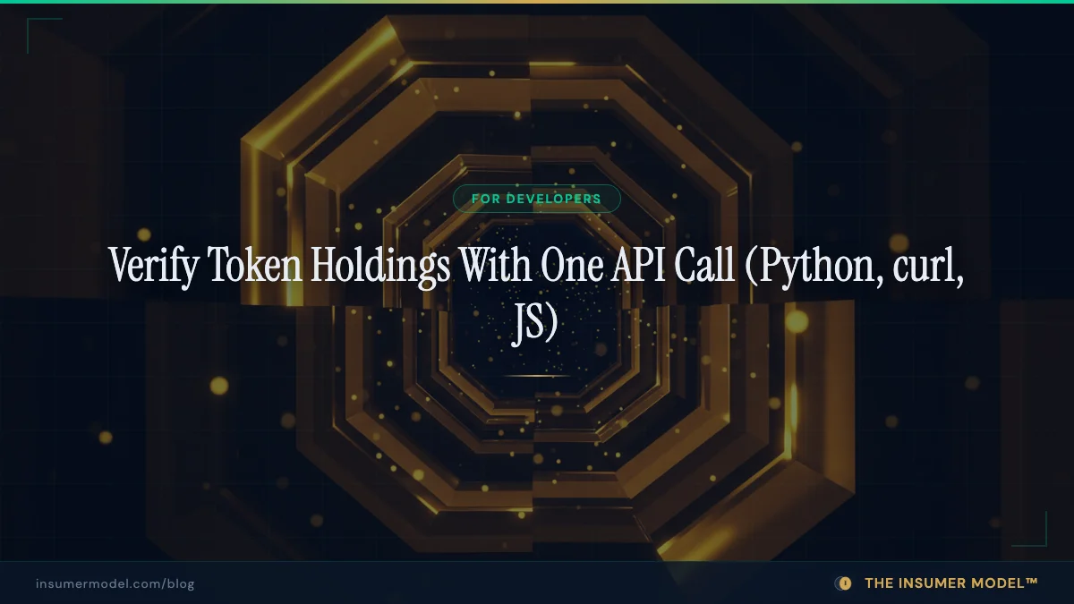 How to Verify Token Holdings With One API Call (Python, curl, JavaScript)