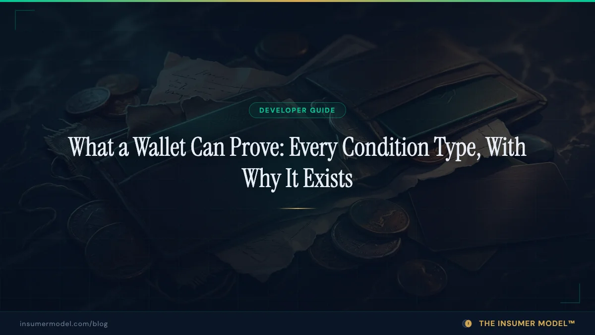 What a Wallet Can Prove: Every InsumerAPI Condition Type, With Why It Exists