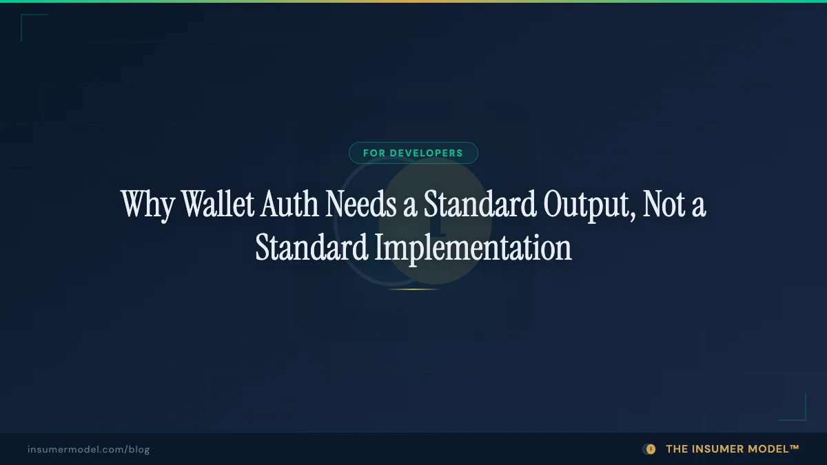 Why Wallet Auth Needs a Standard Output, Not a Standard Implementation