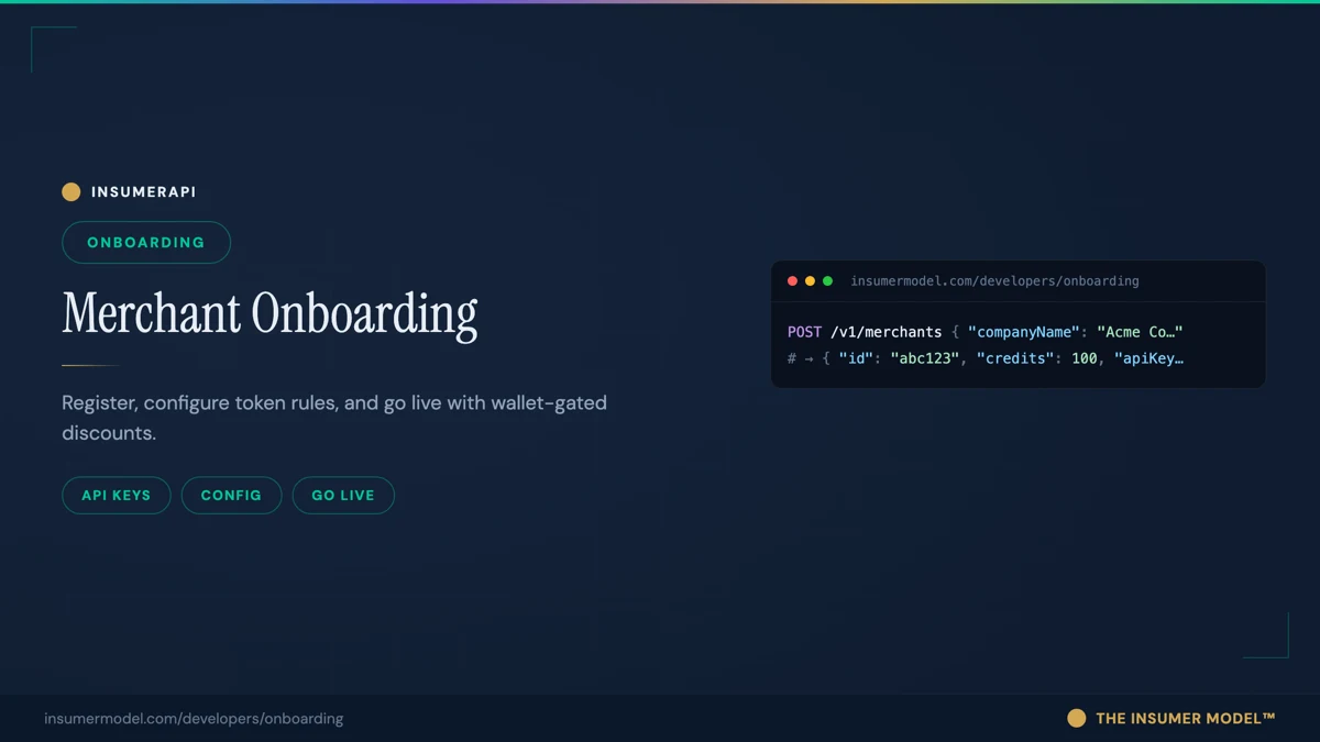 Condition-Based Commerce Setup API | Wallet Auth Onboarding