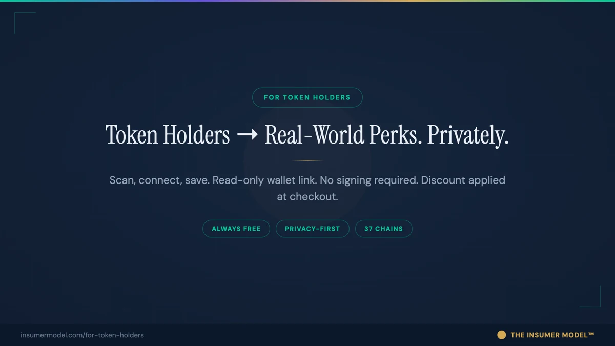Real-World Discounts for Token & NFT Holders — Free, Read-Only